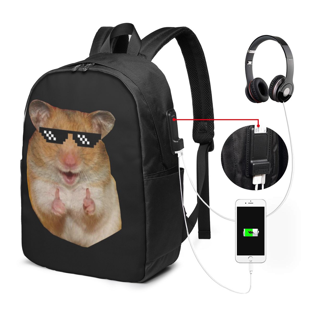 Women Bags Laptop - Mochila engraçada de hamster, bolsa de
