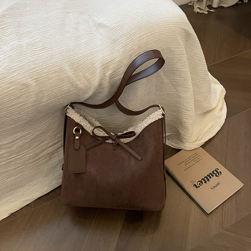 Women Bags Branded Sale - Bolsa crossbody de camurça falsa cor