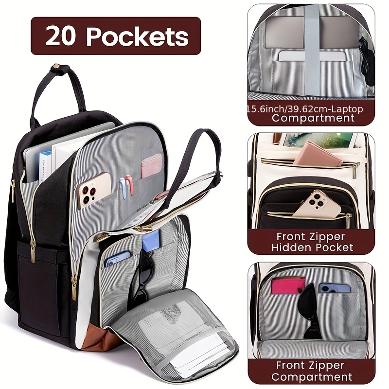 Women Bags Laptop - Mochila Feminina Bicolor para Laptop, Resistente