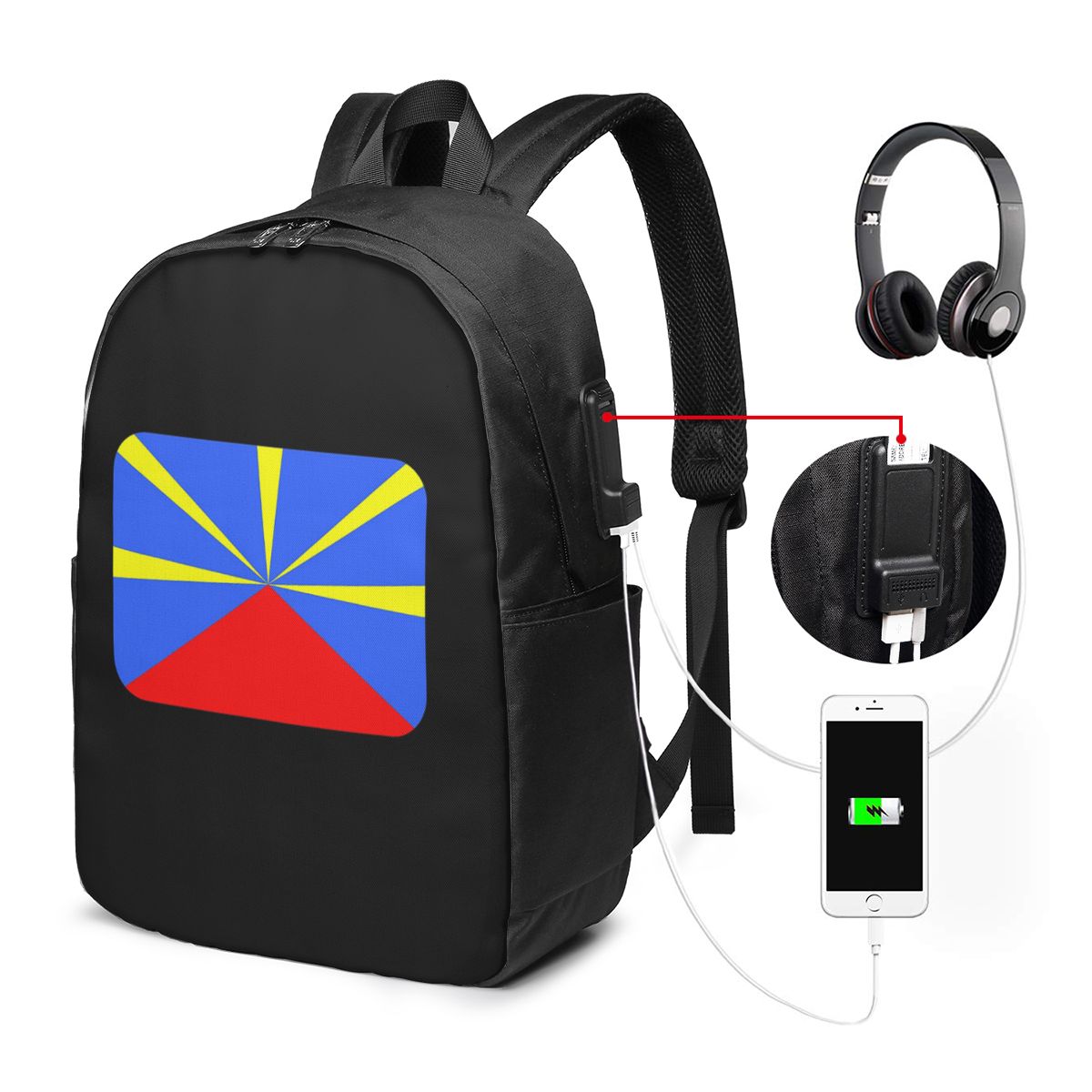 Women Bags Laptop - Mochila com bandeira da ilha de