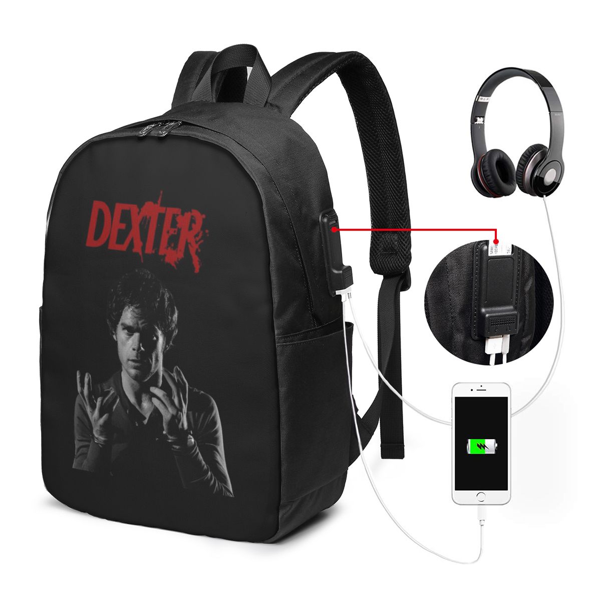 Women Bags Laptop - Mochila Dexter Morgan para viagem, bolsa
