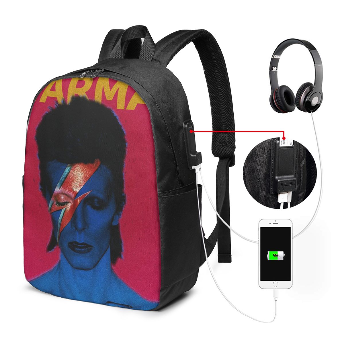 Women Bags Laptop - Mochila Davids Bowied para viagem, bolsa