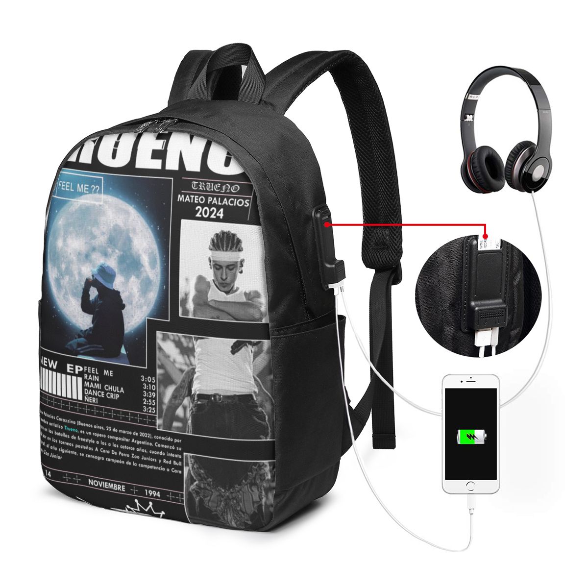 Mochila Engraçada Trueno Hip H - Women Bags Laptop avaliação e preço